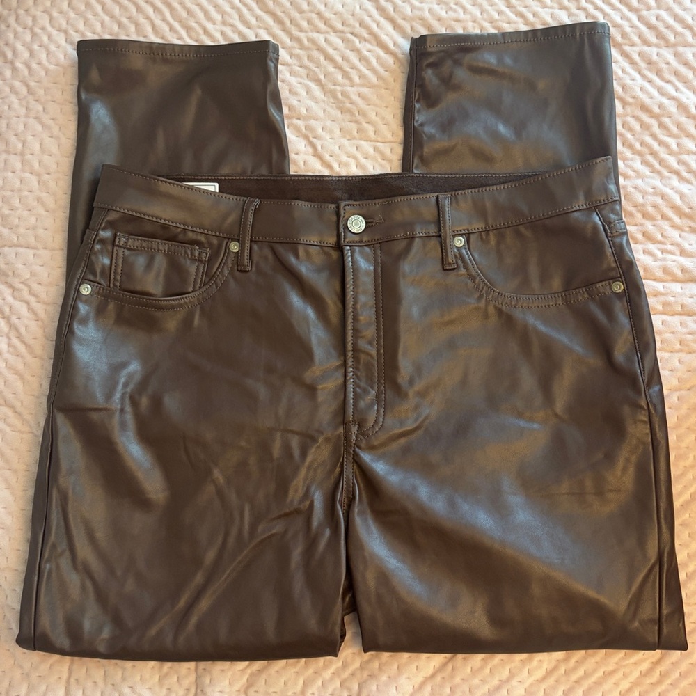GAP Brown Faux Leather Pants